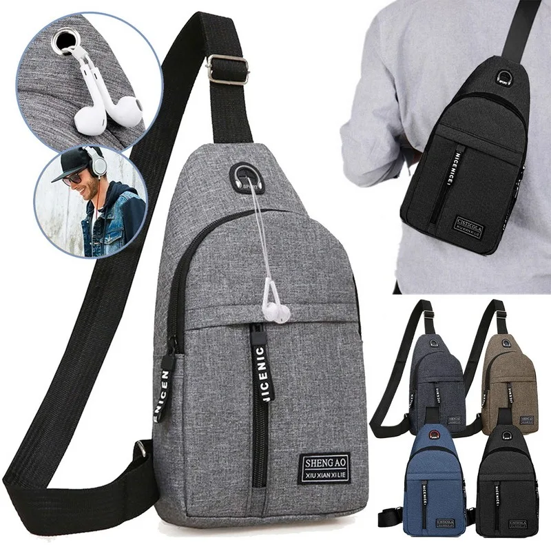 

Men Shoulder Bags Nylon Waist Packs Sling Bag Crossbody Outdoor Sport Shoulder Chest Daily Picnic Canvas Messenger Bag Bolsa