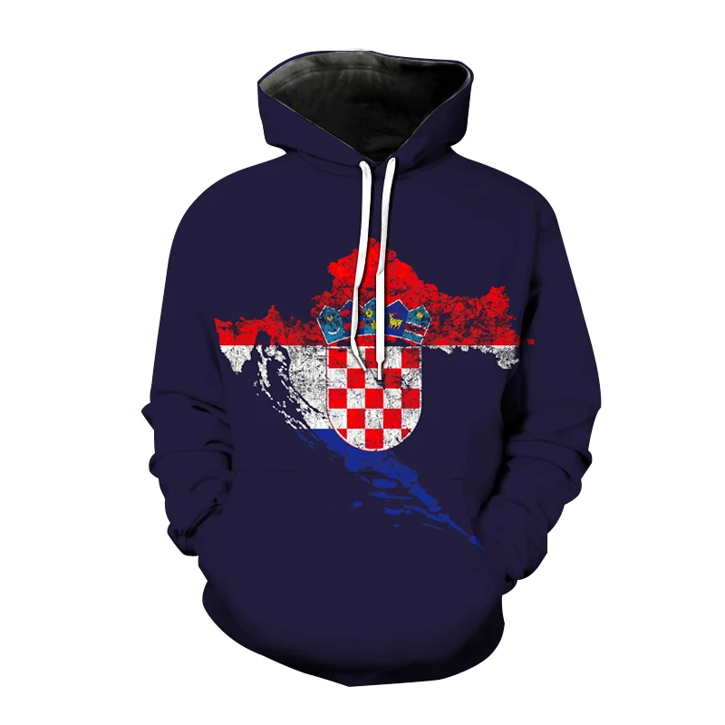 

Personality wearing hoodie printed flag 3d United States Brazilian Great Britain Chili imprint streetwear of women of large