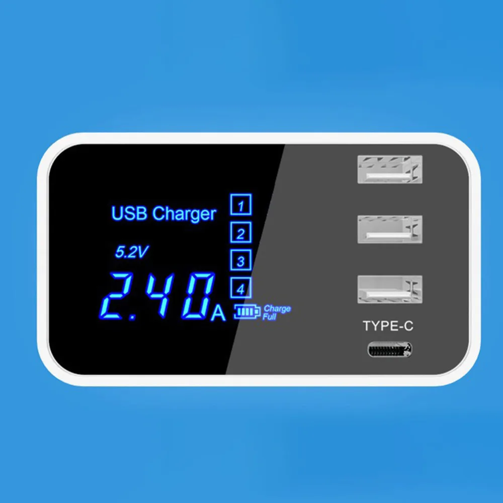4 Порты и разъёмы 4A 20 Вт ЖК дисплей Дисплей Тип USB C зарядная станция для Зарядное