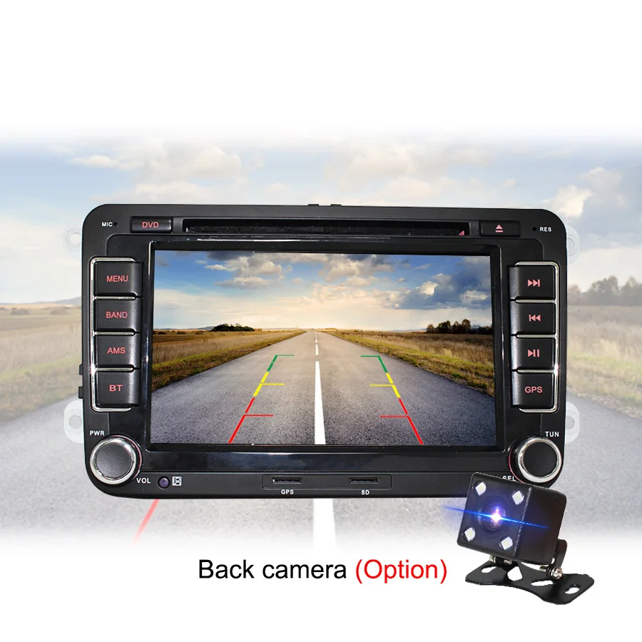 TOPSOURCE 7 &quot2 din автомобильный DVD gps бесплатно 16G SanDisk Радио стерео плеер для Volkswagen golf 6