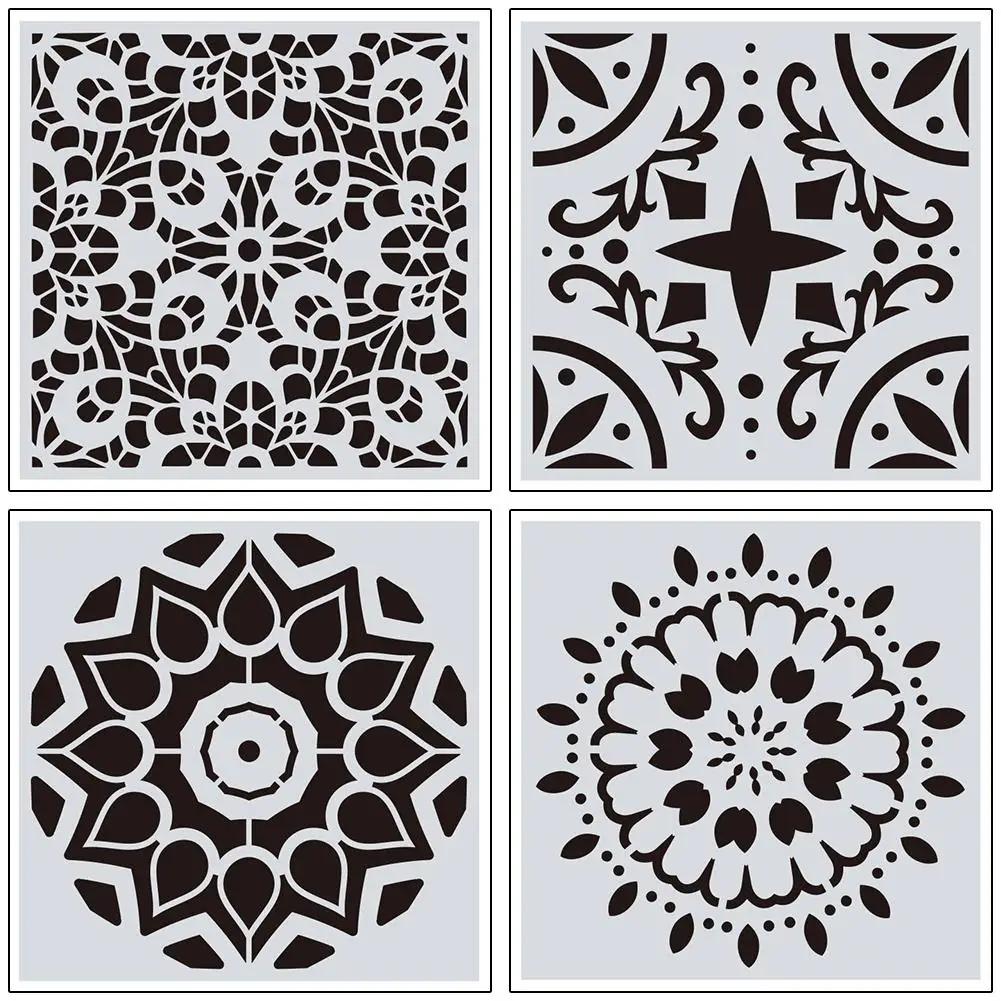 Многоразовые трафареты для рисования 16 шт. шаблон мандалы камней напольная