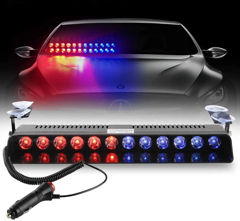 

12 LED 12V LED Universal Car Windscreen Warning Light Police Strobe Lights Vehicle LED Emergency Flashing Flasher Lamp Lighting