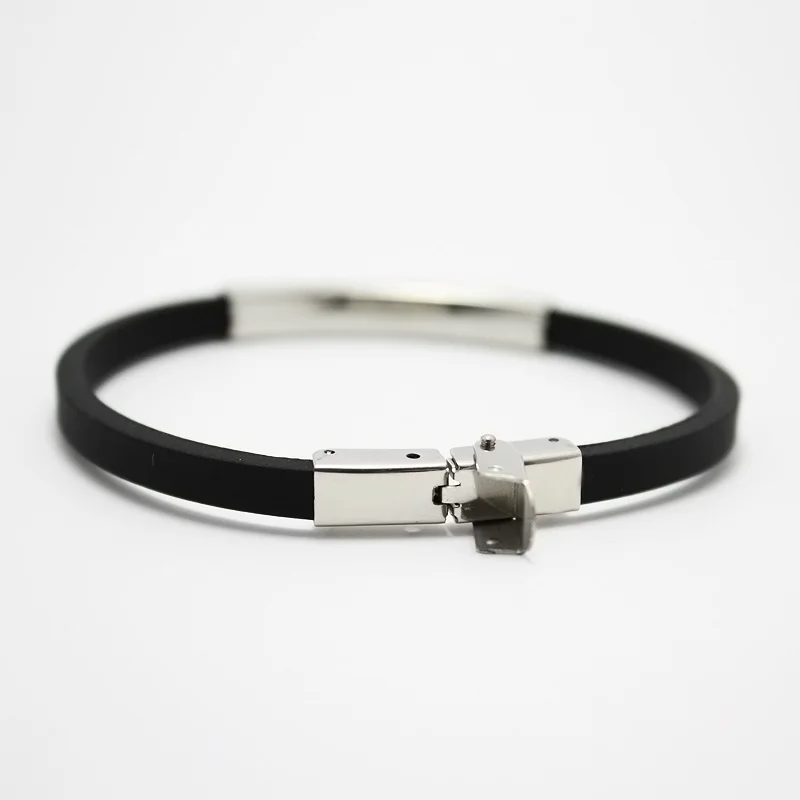 Модные ювелирные изделия силиконовый резиновый черный стержень 220 мм браслет из