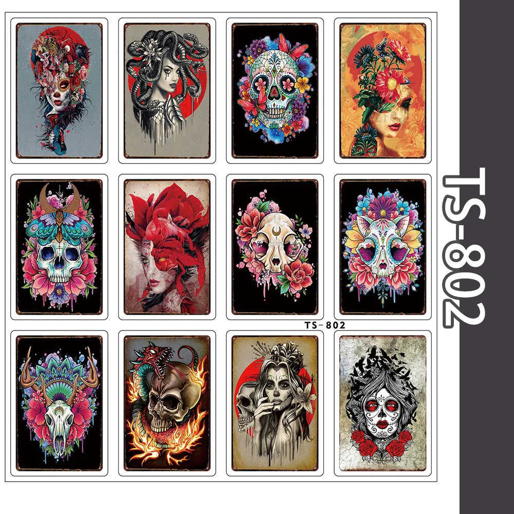 12 шт./компл. красочные Мультяшные наклейки с черепом могут использоваться для