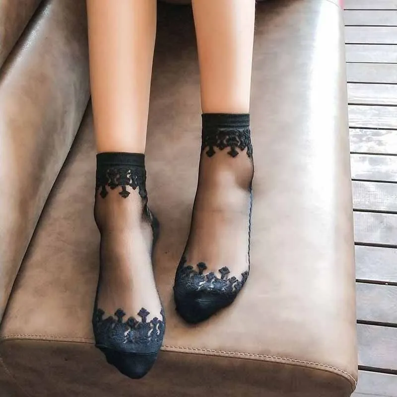 2019 женские короткие носки с прозрачной проволокой и хлопковой подошвой модные