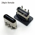 2-5 шт. 24 контакта Вертикальная Женская розетка под 90 градусов прямой разъем Micro USB Type C разъем