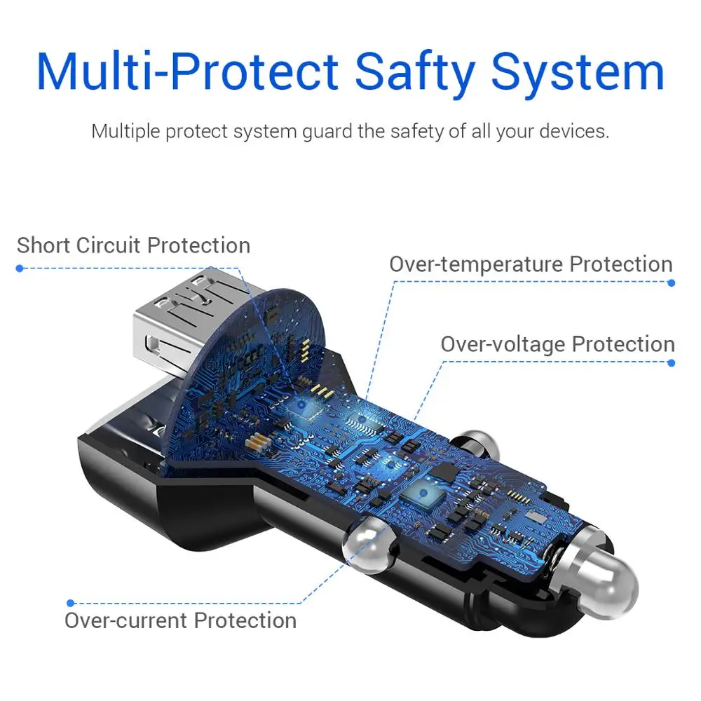 2 порта Быстрый светодиодный USB Автомобильное зарядное устройство SCP QC3.0 QC Быстрая