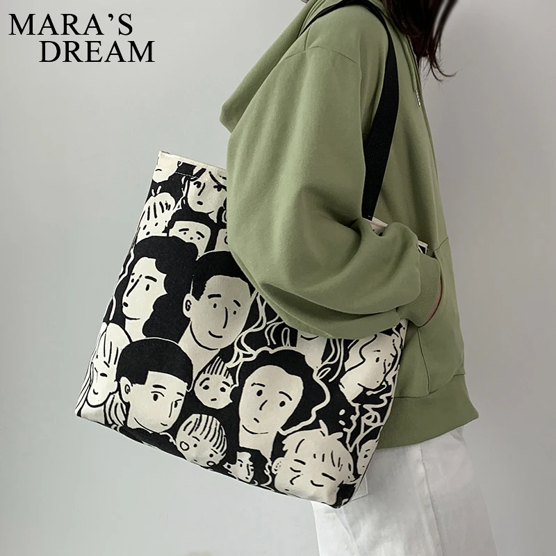 Сумка-тоут Mara's Dream женская с мультяшным рисунком большой холщовый саквояж на