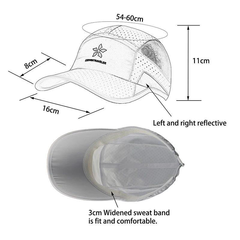 

Street Casual White Hats Quick-Drying Sun Hats Hiking Running Hats Summer UV Protection Outdoor Sports Cap Male Female