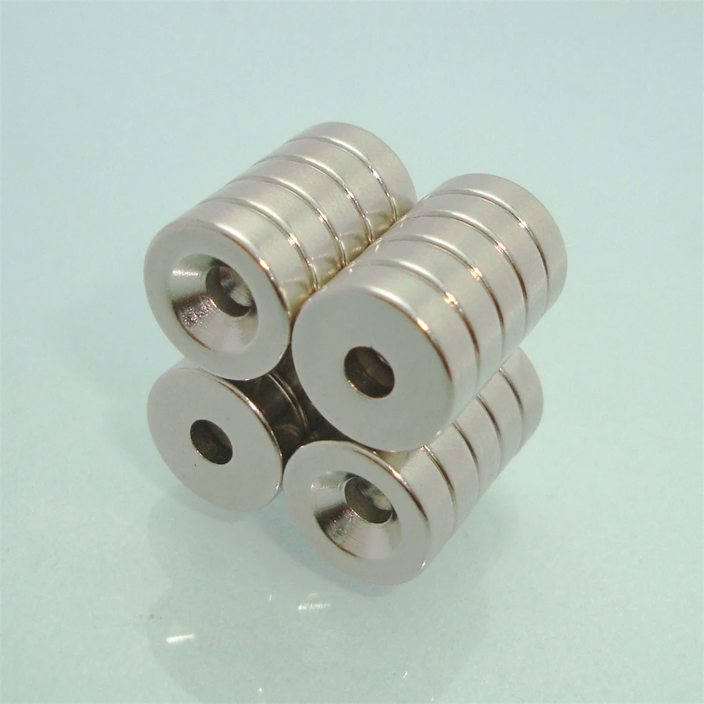 Неодимовый магнит диаметром 9 5x3 2 диаметра 3 мм с потайным отверстием Imans Magnetics