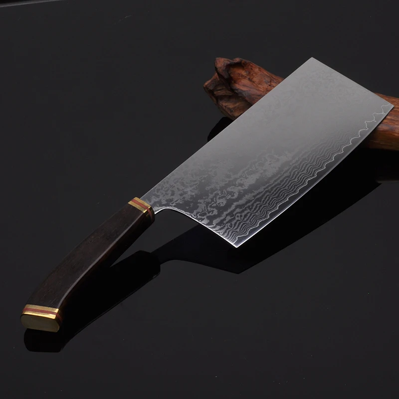 Дамасский китайский нож шеф повара кухонный японский VG10 Дамасская сталь