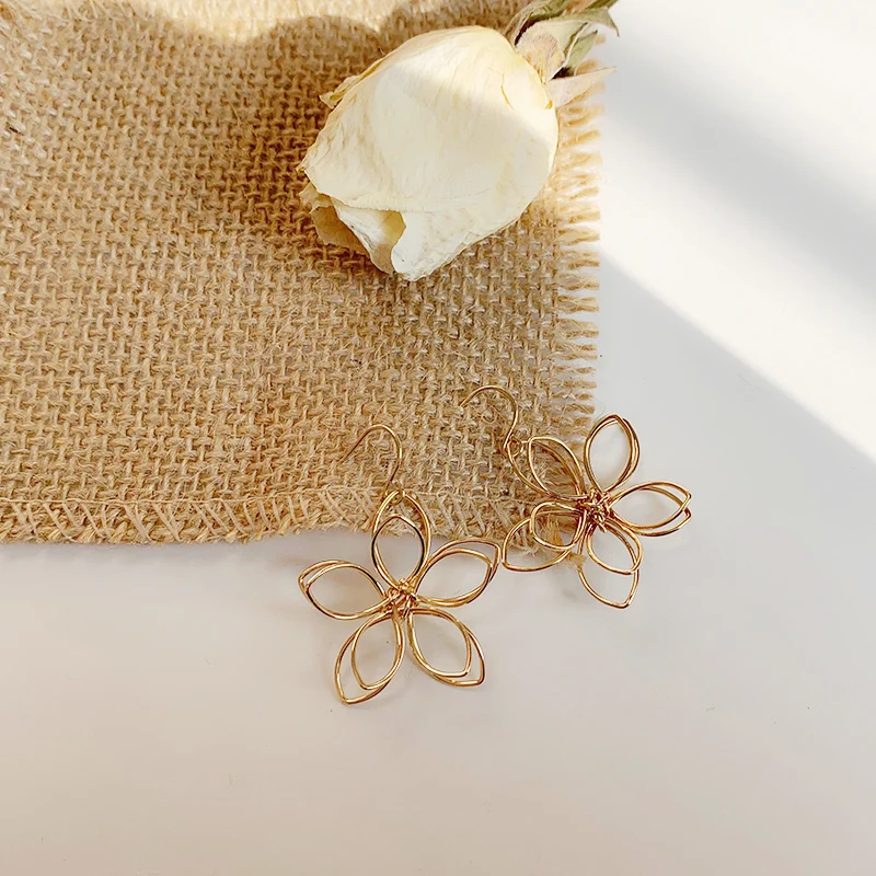 Женские серьги подвески в цветочек минималистичные Ювелирное Украшение|earrings