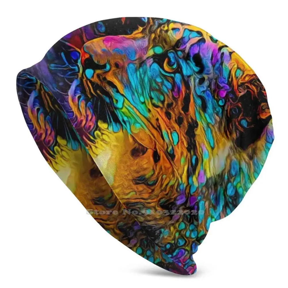

Leopard Unisex Cap Windproof Thin Hats For Men Women Child Leopard Colorful Vibrant Bright Animal Wildlife Abstract Animals