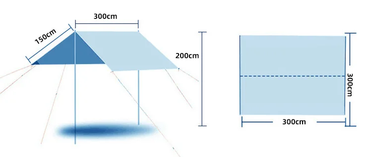 

Large Camping Canopy Tent Outdoor Waterproof Rainproof Fishing Sunscreen Pergola Cloth UV-Proof Beach Awning