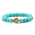 Лидер продаж, браслеты из натурального камня бирюзы, бусины, луна, Звездные подвески, браслеты рейки, Будда, Йога, для мужчин и женщин, ювелирные изделия, подарок