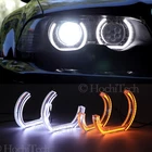 Светодиодсветодиодный ангельские глазки для BMW E46 325i 325xi 330i 330xi с HID фарами 1999-2005 Автомобильные фары аксессуары Halo 3D DTM LCI стиль