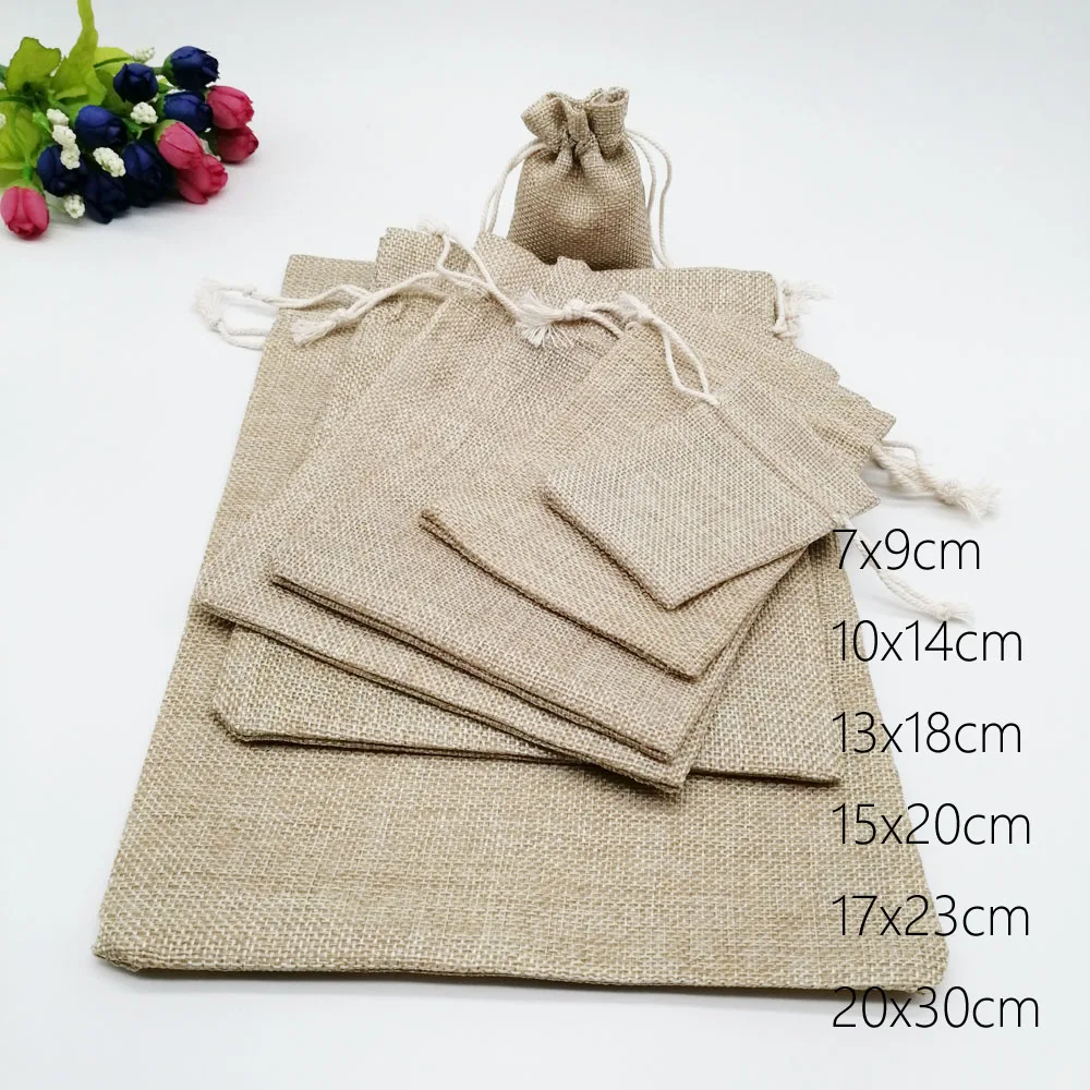 10pcs Jute Bags Gift Drawstring Pouch Gift Box Packaging Bags For Gift Linen Bags Jewelry Display Wedding Sack Burlap Bag Diy