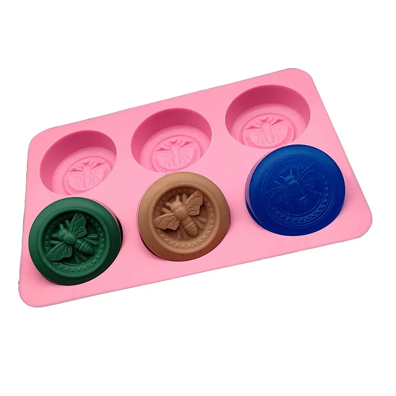 6 круглых силиконовых форм в форме пчелы креативный ручной работы мыло для