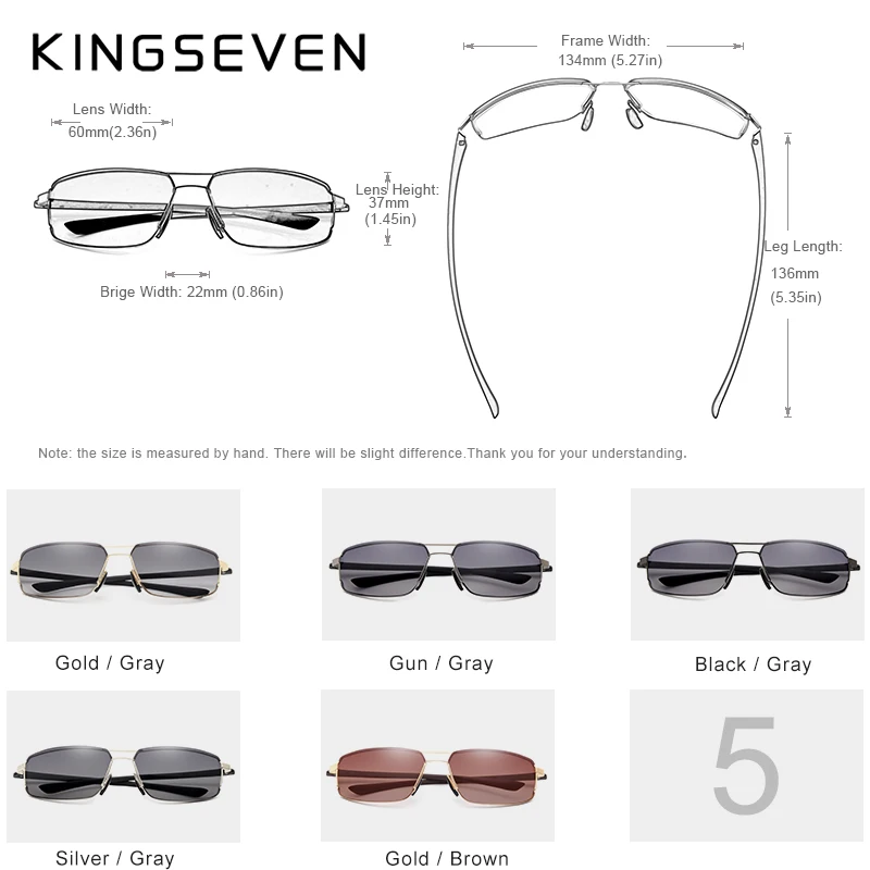 Мужские солнцезащитные очки KINGSEVEN классические брендовые дизайнерские унисекс в