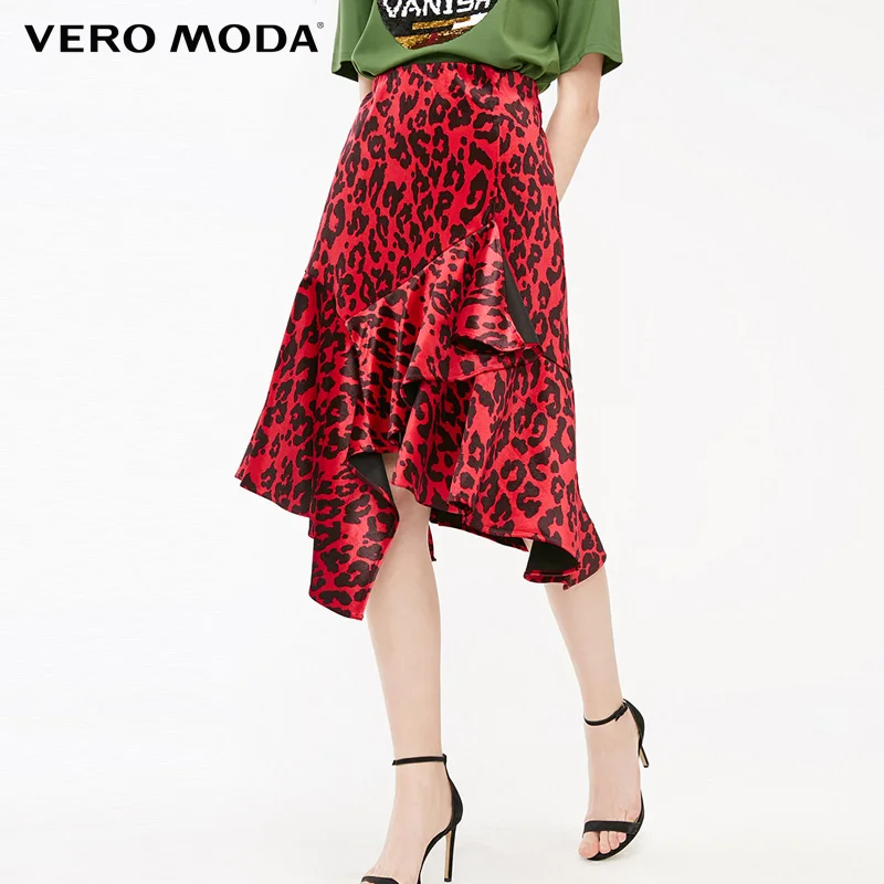 Vero Moda Женская юбка леопардовым принтом и оборками | 31911G524|Женские юбки|
