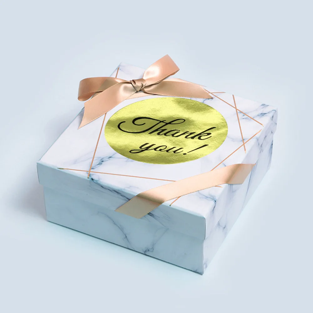 Бронзирующая зеленая фольга 500 шт. спасибо за заказ наклейка для магазина