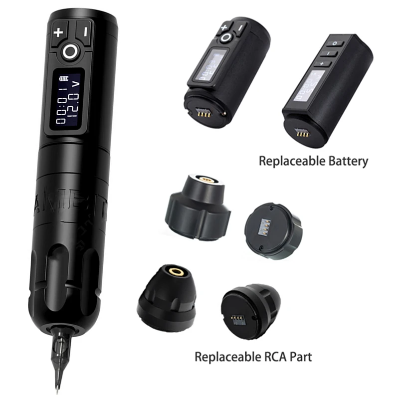 Беспроводная тату машинка для боди арта с портативным бесщеточным двигателем и