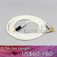 LN006785 4.4mm XLR 2.5mm 99% Pure Silver 8 Core Earphone Cable For Audio Technica ATH-M50x ATH-M40x ATH-M70X