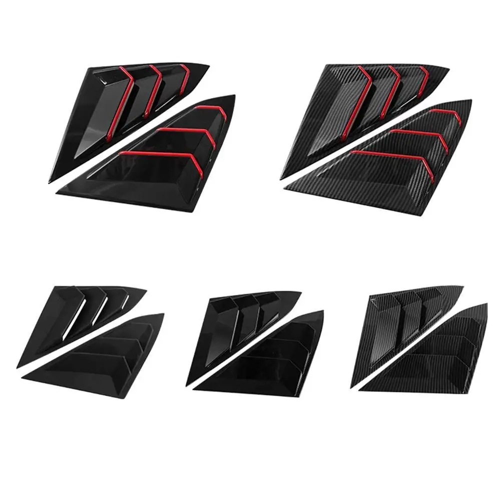 

2pcs Bright Quarter Window Side Vent Louver Modified Mustang Style Triangle Window Decoration for Civic Sedan 10th 2016-2020