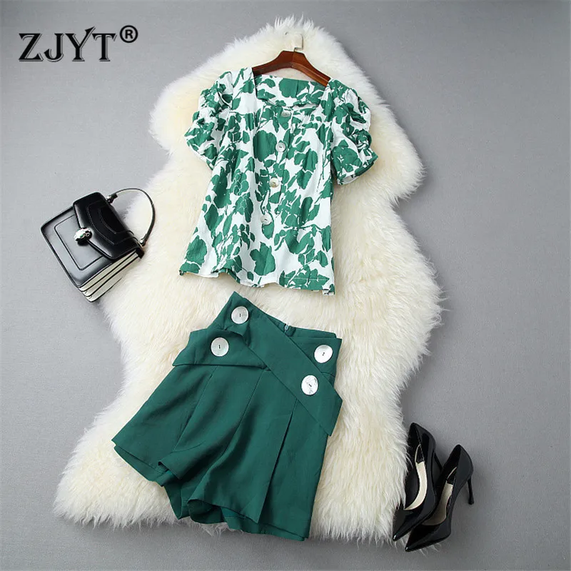 Женский дизайнерский костюм из двух предметов повседневная зеленая рубашка с