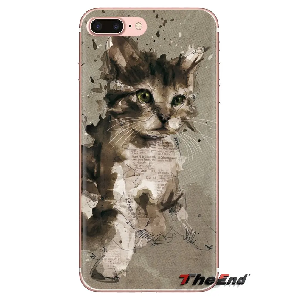 Для huawei G7 G8 P7 P8 P9 P10 P20 P30 Lite Mini Pro P Smart Plus 2017 2018 2019 Рисунок кошка прозрачные мягкие
