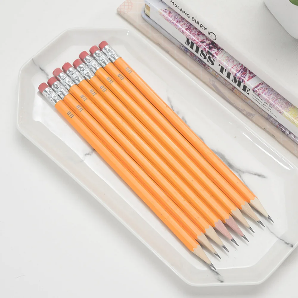 

40pcs Wooden Pencil Simple Practical Durable Eraser Pencil For Girl Boy (Yellow)