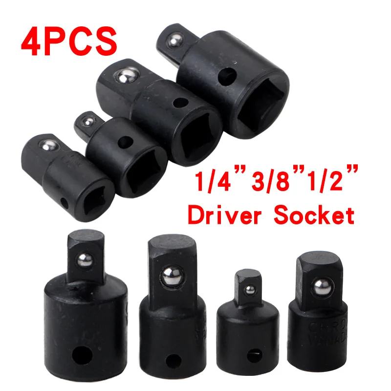 

4pcs 1/4 3/8 1/2 Drive Socket Adapter Converter Reducer Air Impact Craftsman Socket Wrench Adapter Hand Tools Set Repair Tools