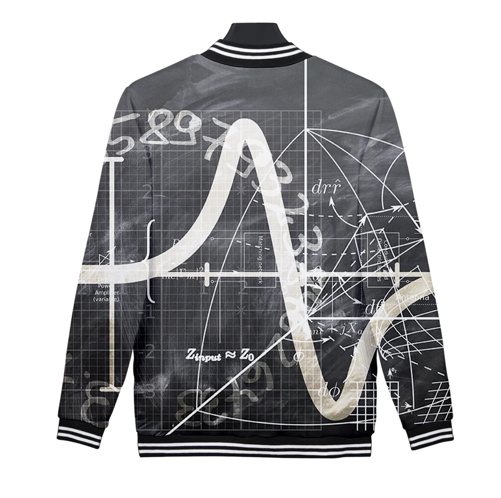 Школьная бейсбольная форма для научной формулы 3d пальто модная Мужская и Женская