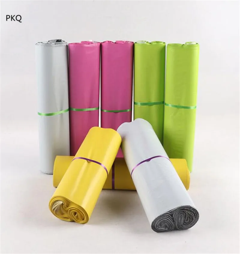 Белая/Розовая/зеленая/желтая цветная сумка конверт для курьерской доставки