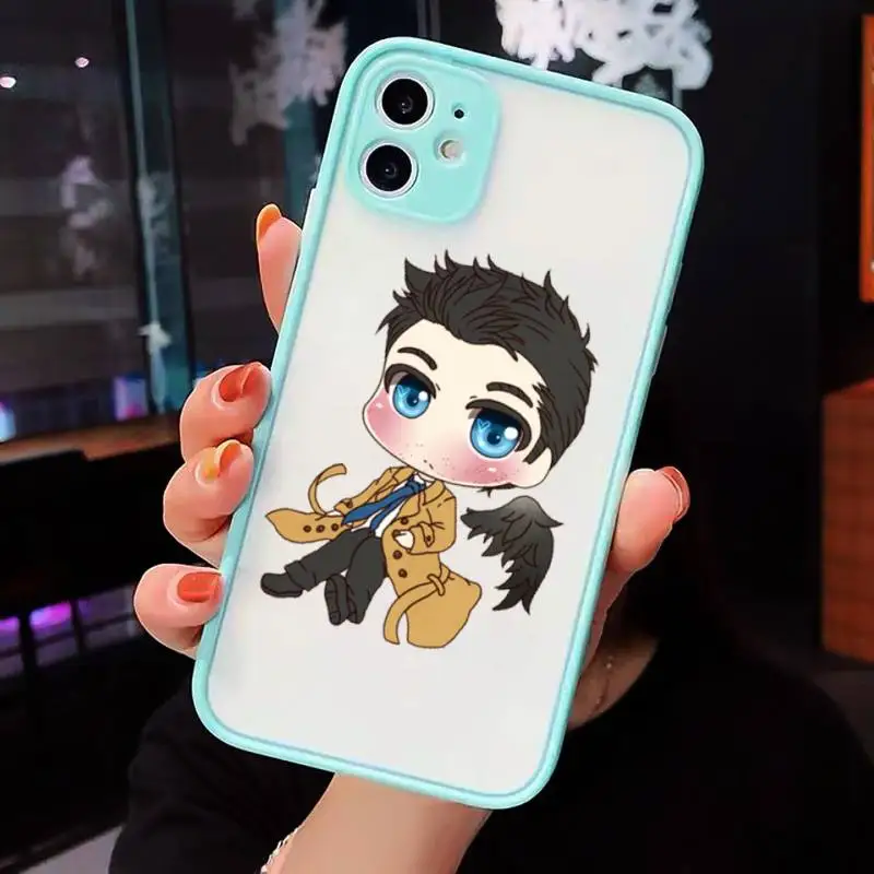 

Supernatural Jared Padalecki Phone Case For iPhone 12 11 Mini Pro XR XS Max 7 8 Plus X Matte transparent blue Back Cover