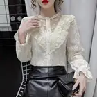 Женская блузка 2021, Весенняя кружевная рубашка с длинным рукавом, женская рубашка, модные блузки