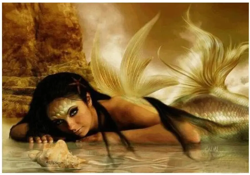 

Алмазная живопись, полноразмерная/круглая Алмазная 5D Вышивка «русалка», вышивка крестиком, мозаика, картина из кристаллов, искусство TH345