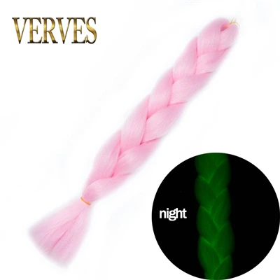 VERVES плетеные волосы, 1 шт., 24 дюйма, вязанные крючком огромные косички, 100 г/шт., синтетические, Омбре, Жаростойкие Волокна, волосы для наращивания, розовые - Цвет: P1B/30
