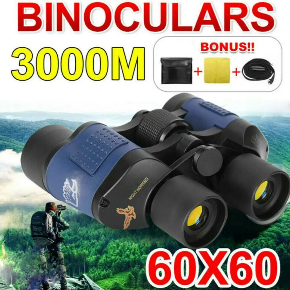 Профессиональный охотничий HD бинокль 60x60 3000 м телескоп для пеших прогулок