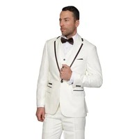 white one button groomsmen notch lapel groom tuxedos men suits wedding evening dress groom wear three piecesjacketpantsvest