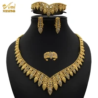 necklace set earrings jewelry for womens designer wedding luxury brazilian bride 24k gold plated rings fashion high quality