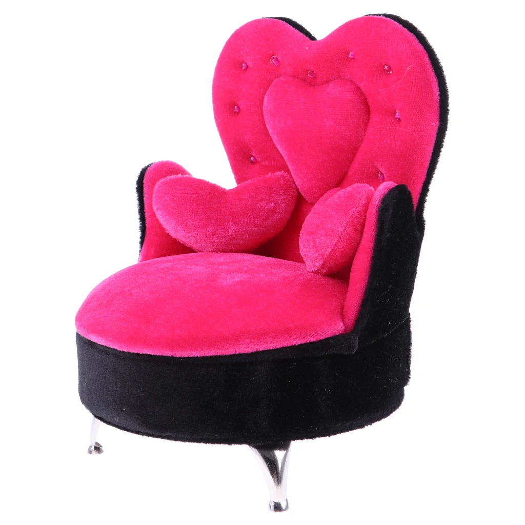 Миниатюрное кресло с розово красным диваном модель для экшн фигурки 1/6 года