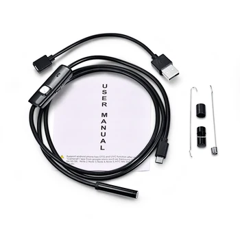 2M 1M 7mm Endoscope Camera Flexible IP67 Waterproof Inspection Borescope Camera for Android PC Notebook 6LEDs Adjustable 2