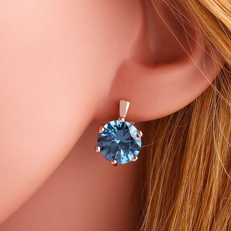 Серьги-подвески женские большие круглые красные серьги с фианитом золото 585