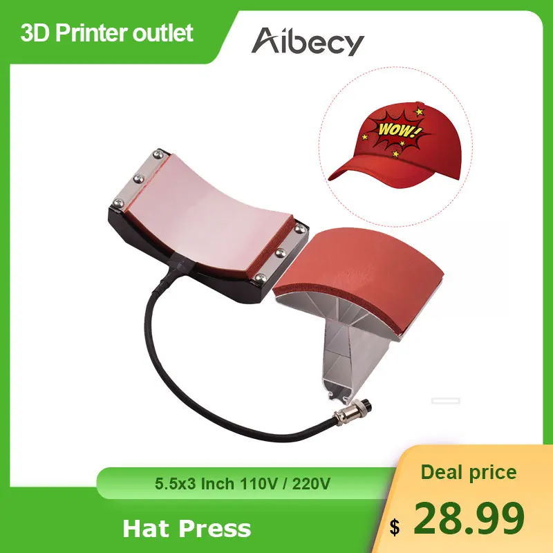 Нагревательное крепление Aibecy для печати на шляпе 5 5x3 дюйма 110 В 220 |