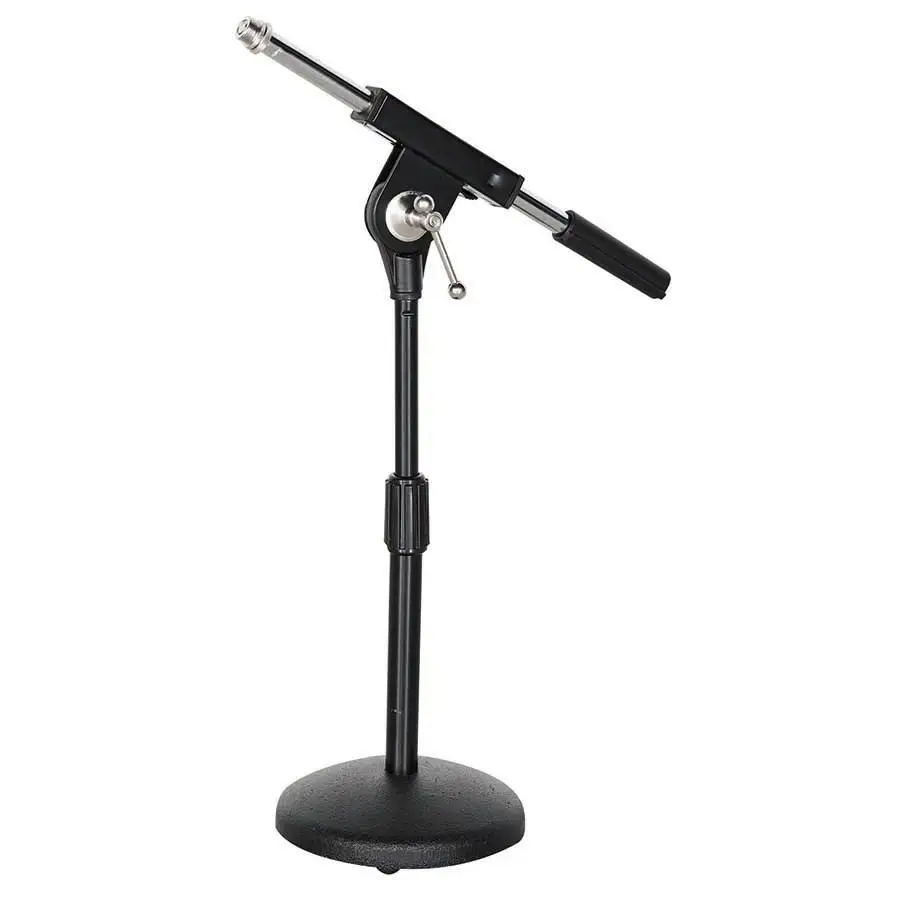 

adjustable boom desktop mic microphone stand round base