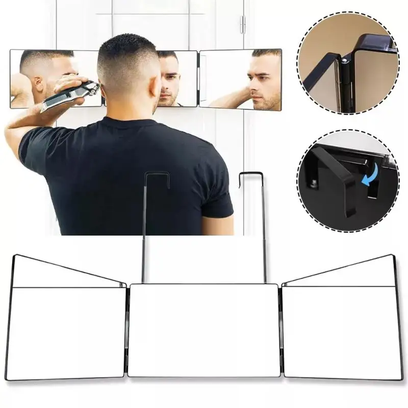 

New 3 Way Bath Mirror Trifold Mirror For Self Hair Cutting Styling DIY Haircut Tool Hanging Gimmick Illusions Tricks Accessories