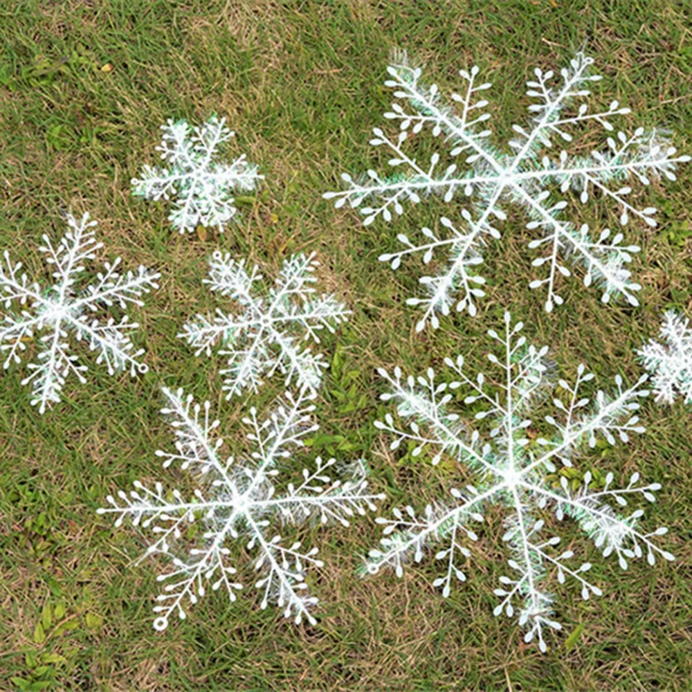 Новинка 3 шт/упаковка 8 см рождественские украшения Белые снежинки пластиковые