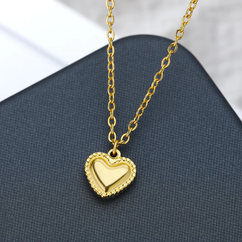 

Tiny Heart Pendant Necklaces For Women Gold Stainless Steel Chain Love Heart Female Necklace Birthday Jewelry Bijoux Femme 2021