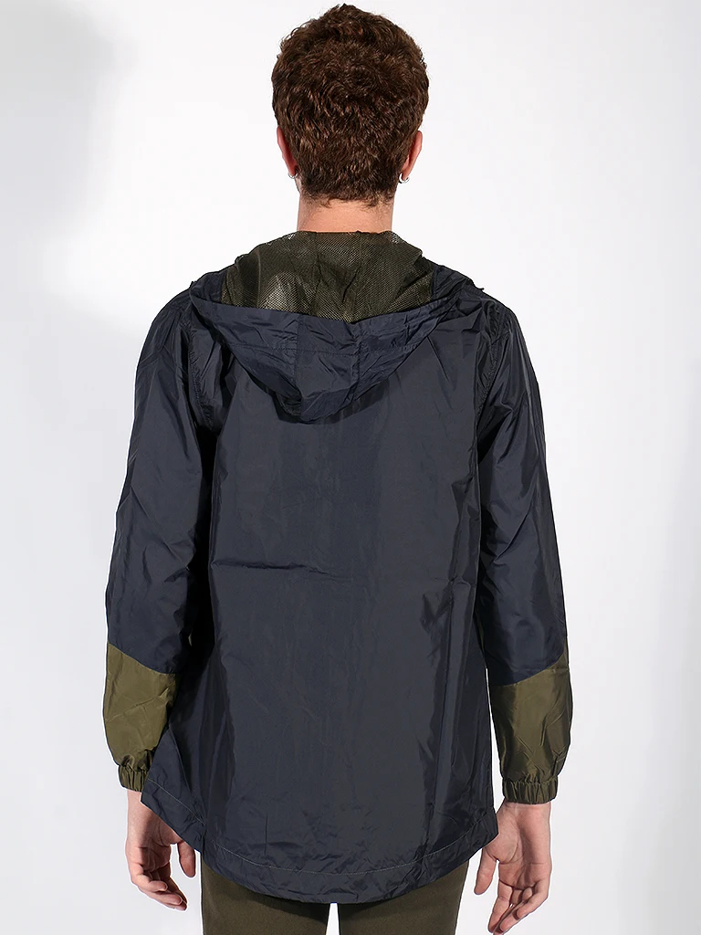 

Dark Navy Blue Mens Hooded Raincoat